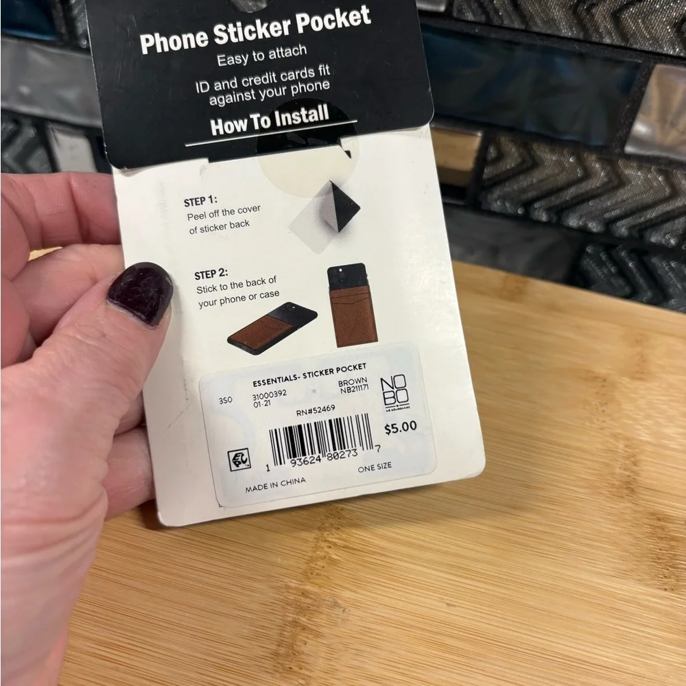 NOBO Brown Phone Sticker Pocket